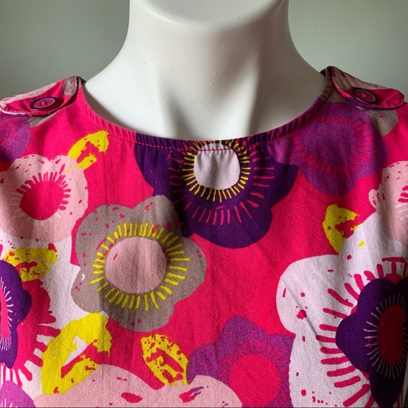 Girl's Du Pareil au même "Jolydress" Floral Pattern Short Sleeve Shift Dress - Picture 6 of 10